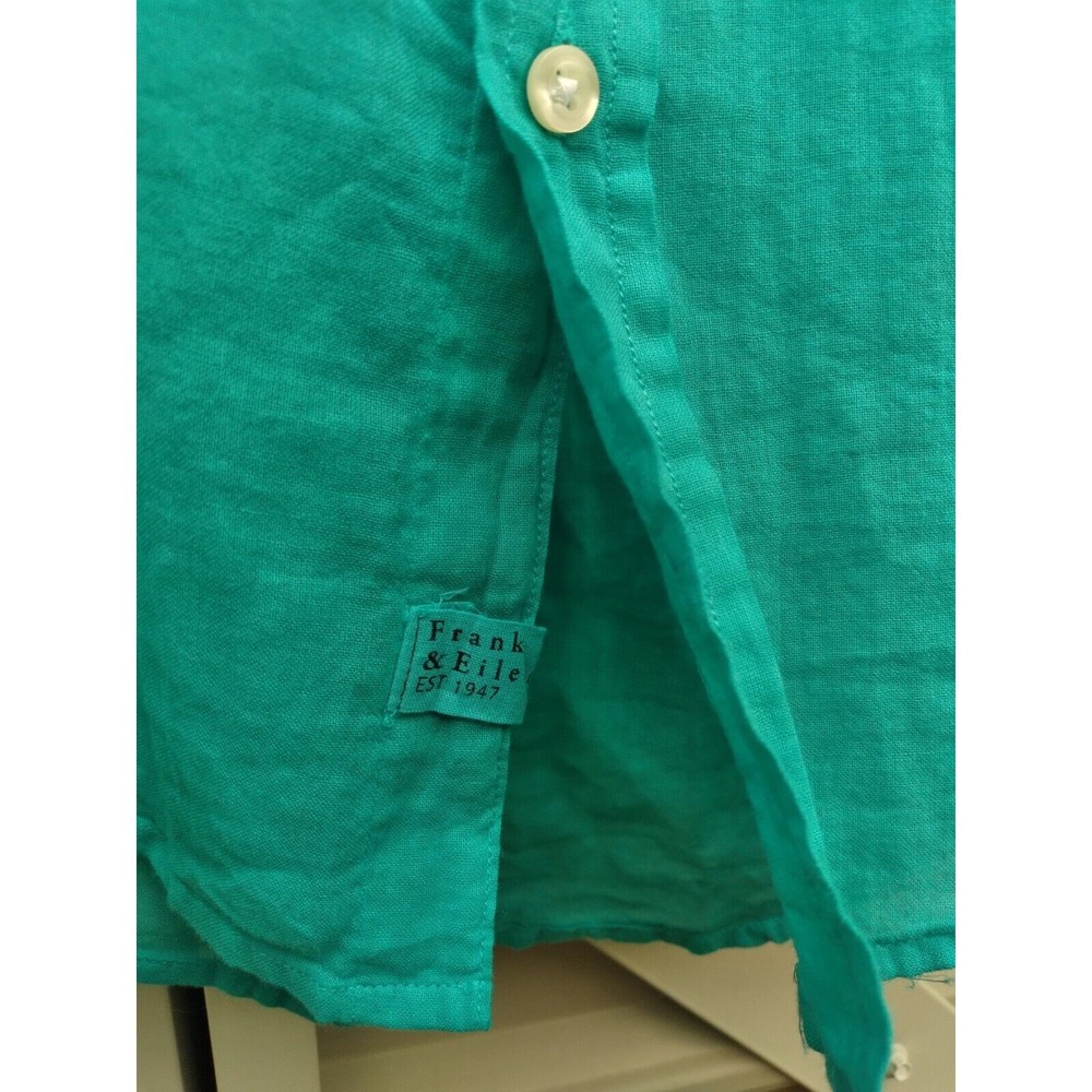 Frank and Eileen Size XSmall "Luke" Italian Cotton Coral Green Unisex Shirt - Picture 7 of 7